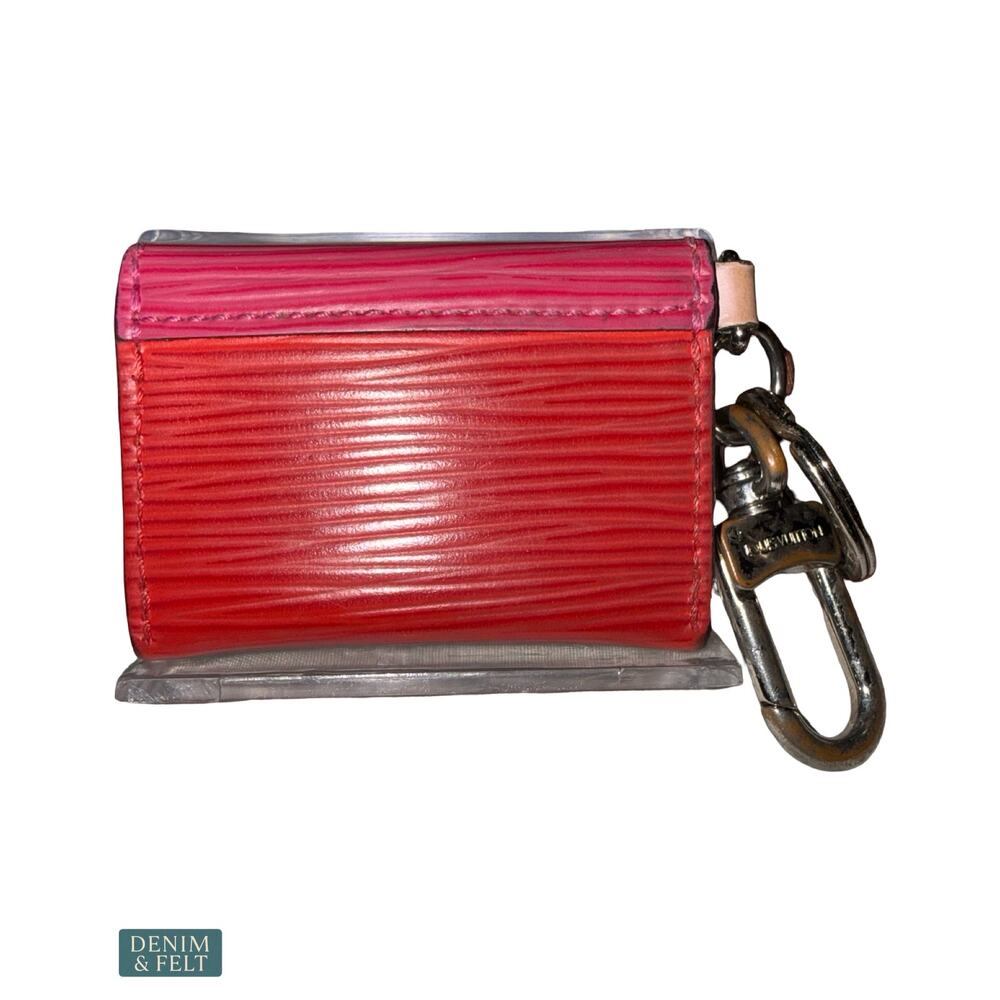 Louis Vuitton Epi Envelope Key Pouch Charm Pink Red Bag Charm Key Holder Rare - Picture 4 of 9
